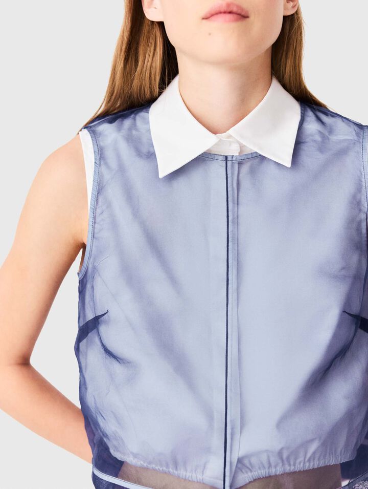 Baumwolltop mit abnehmbarem Organza