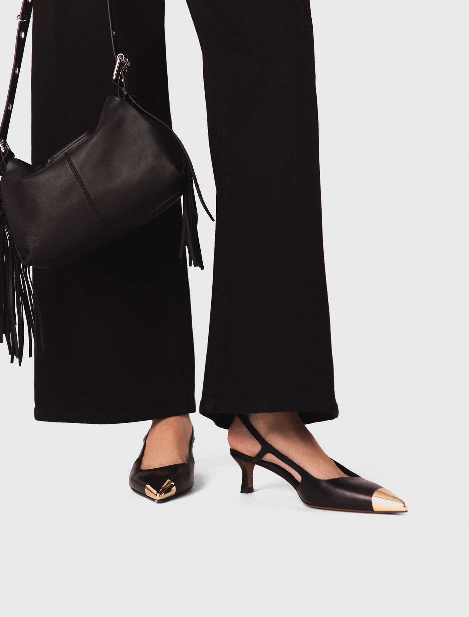 Slingback-Pumps aus Glattleder