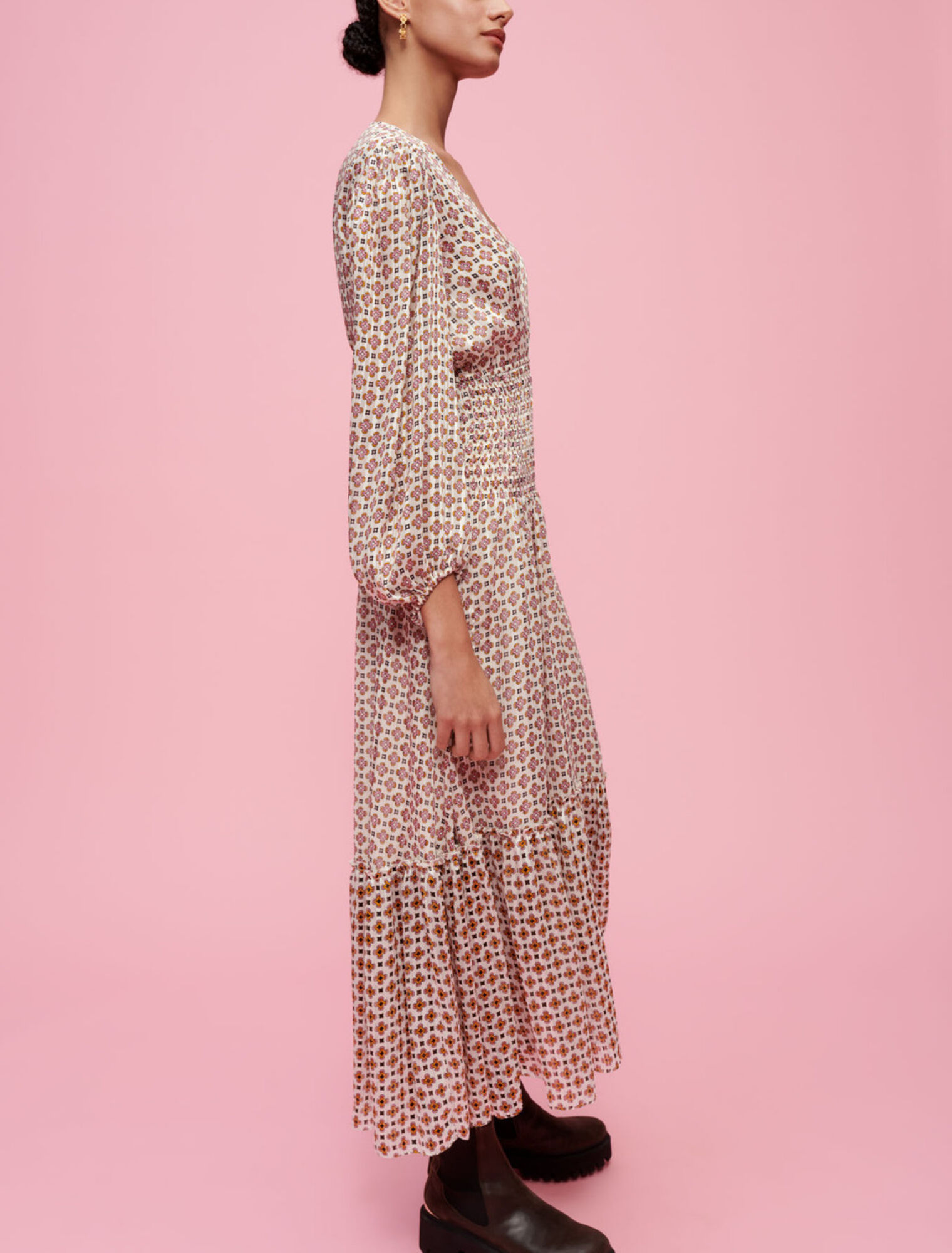 Kleid aus bedrucktem Chiffon