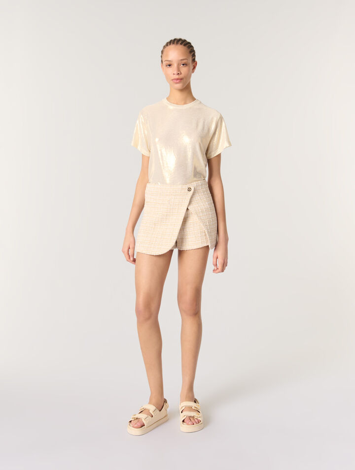 Trompe-l'Oeil-Shorts aus Tweed