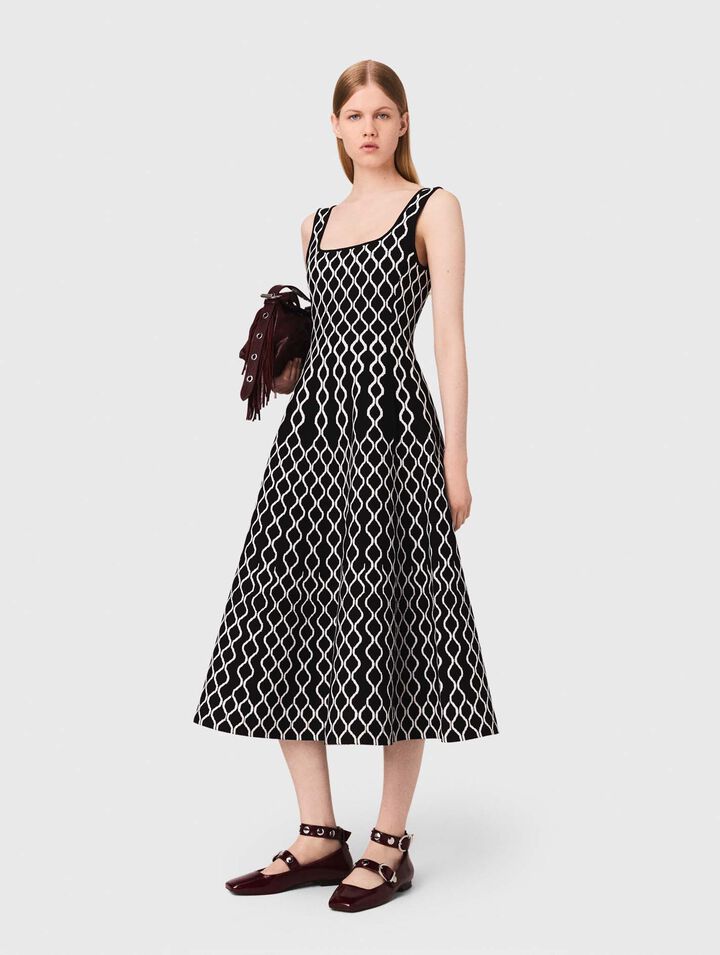 Midikleid aus Jacquard-Strick