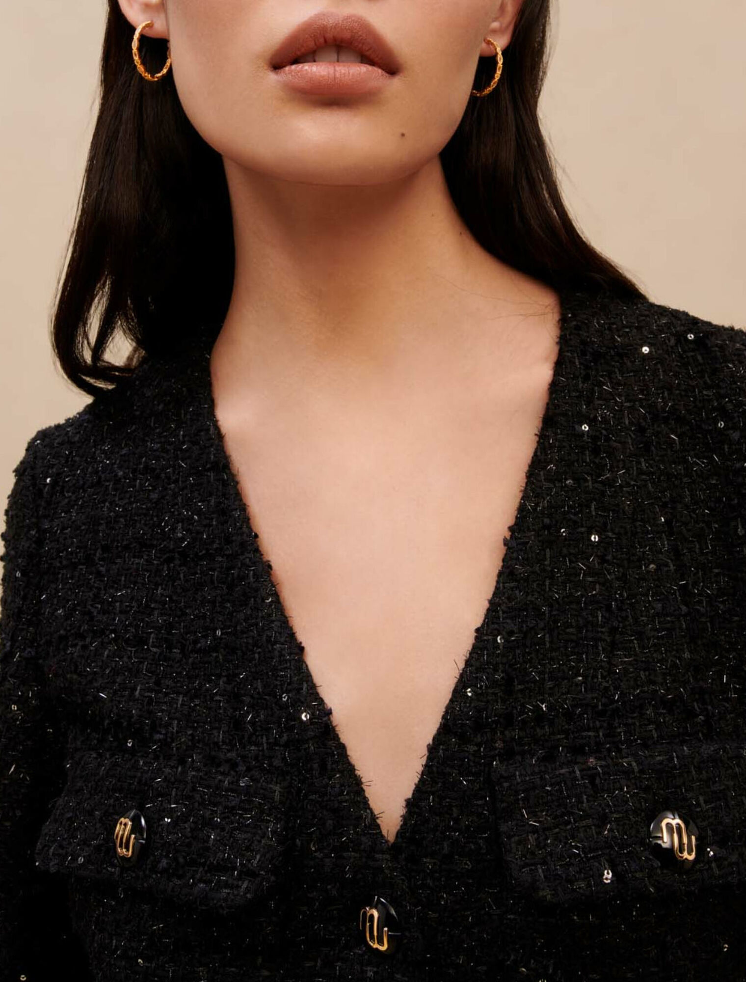 Kurzes strukturiertes Metallic-Kleid