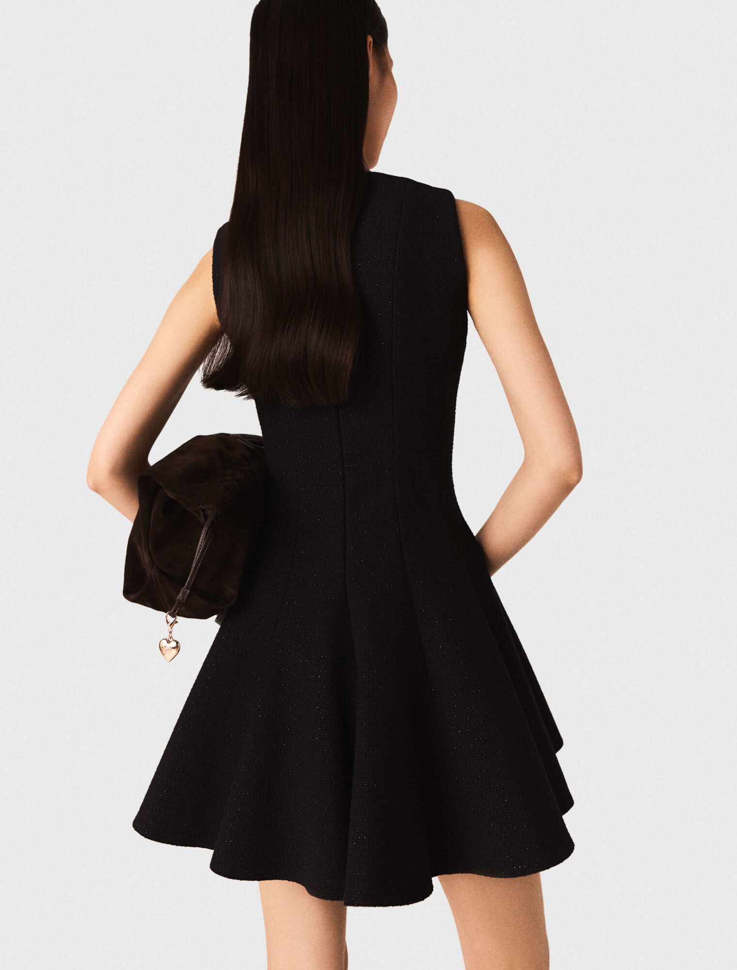 Kurzes ausgestelltes Tweedkleid