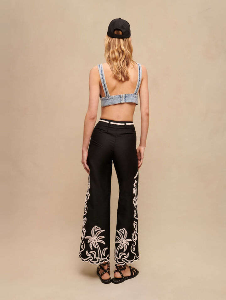 Jeansbandeau mit Strass