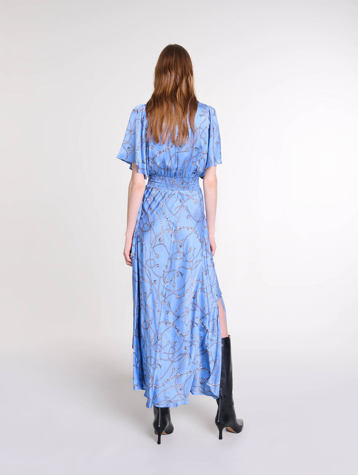 Langes bedrucktes Kleid