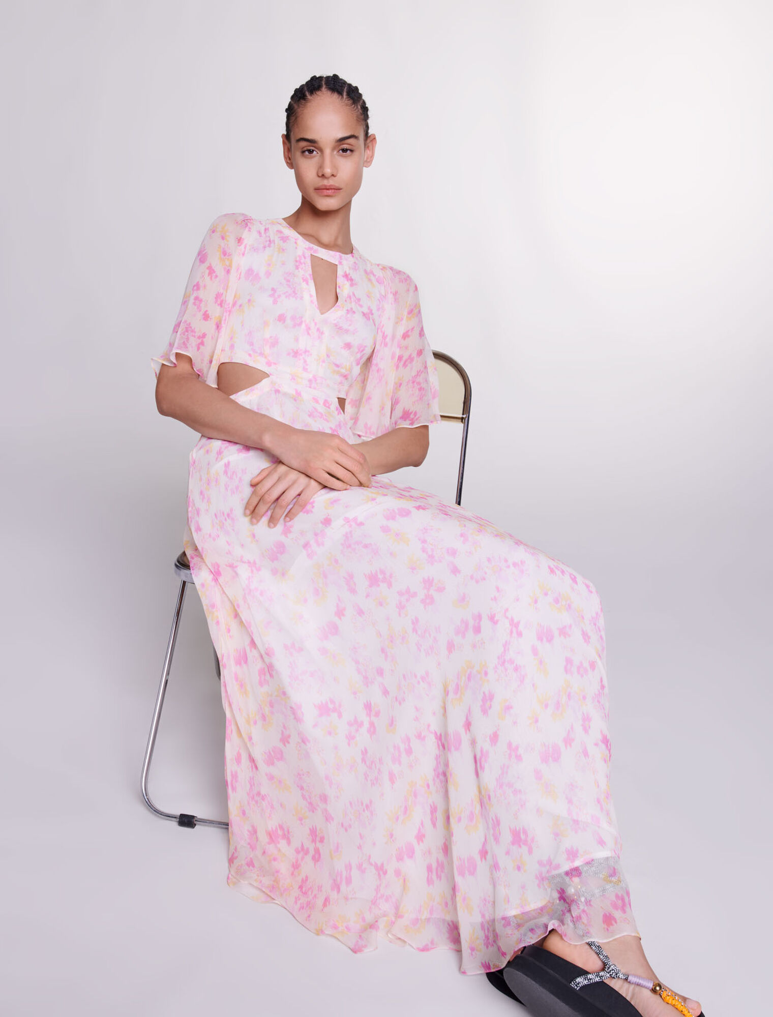 Langes Kleid mit Blumenmuster