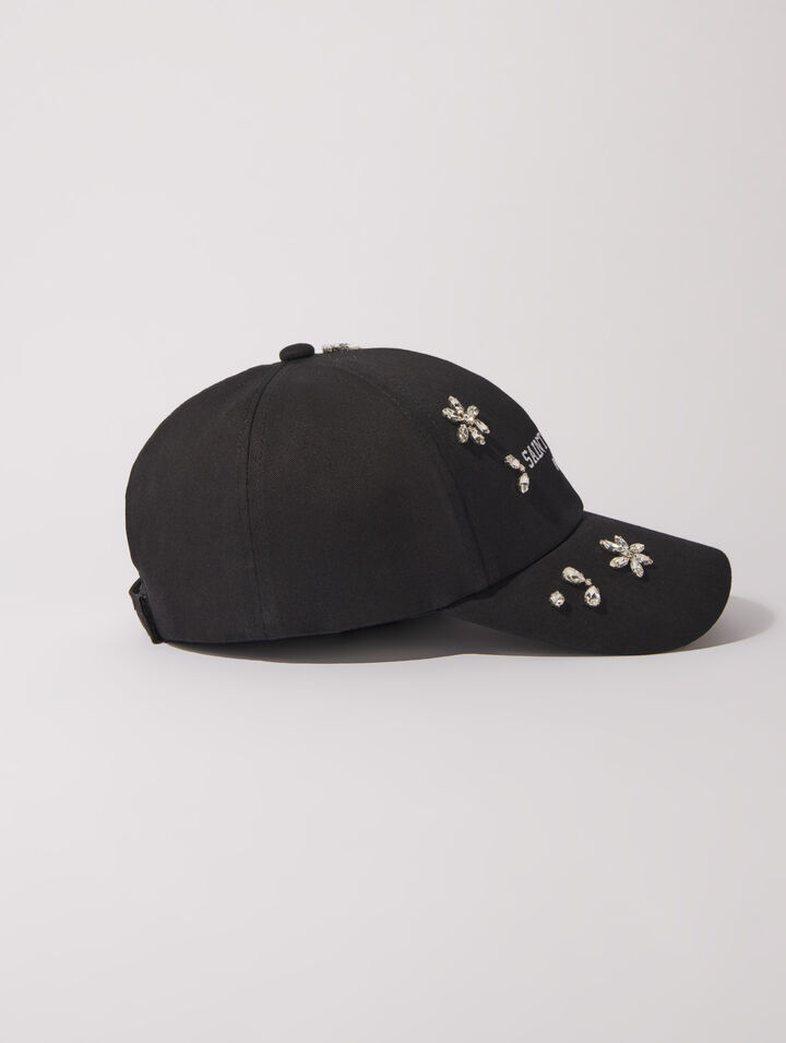 Cap aus Baumwolle mit Strass