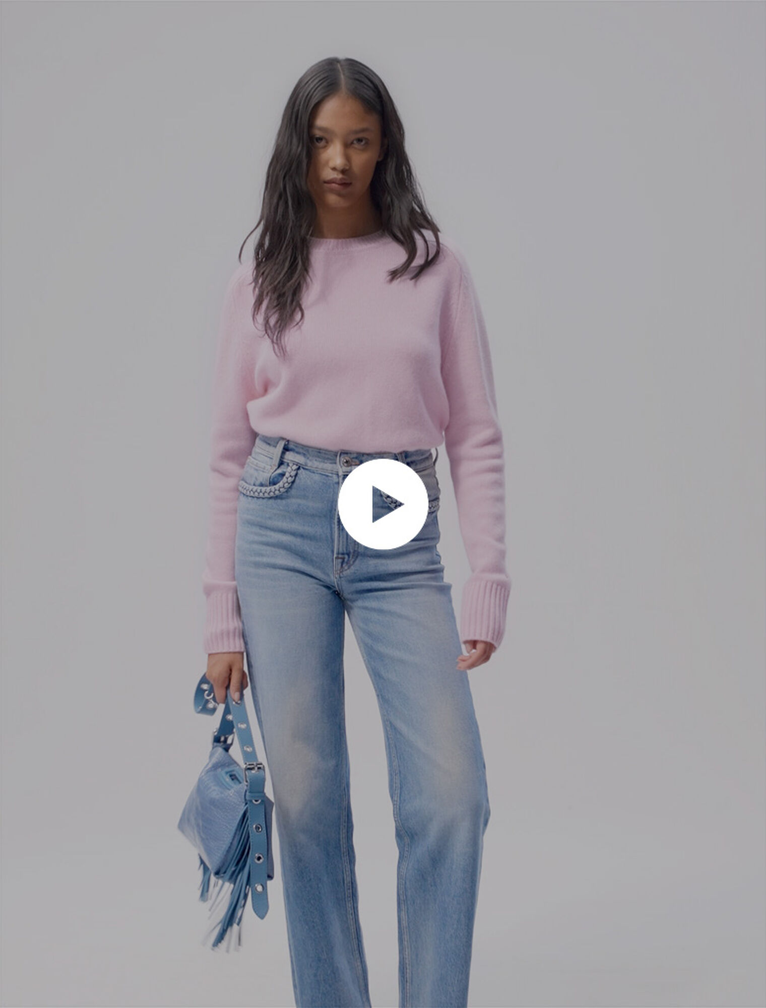 Gerade Jeans mit Flechtdetails