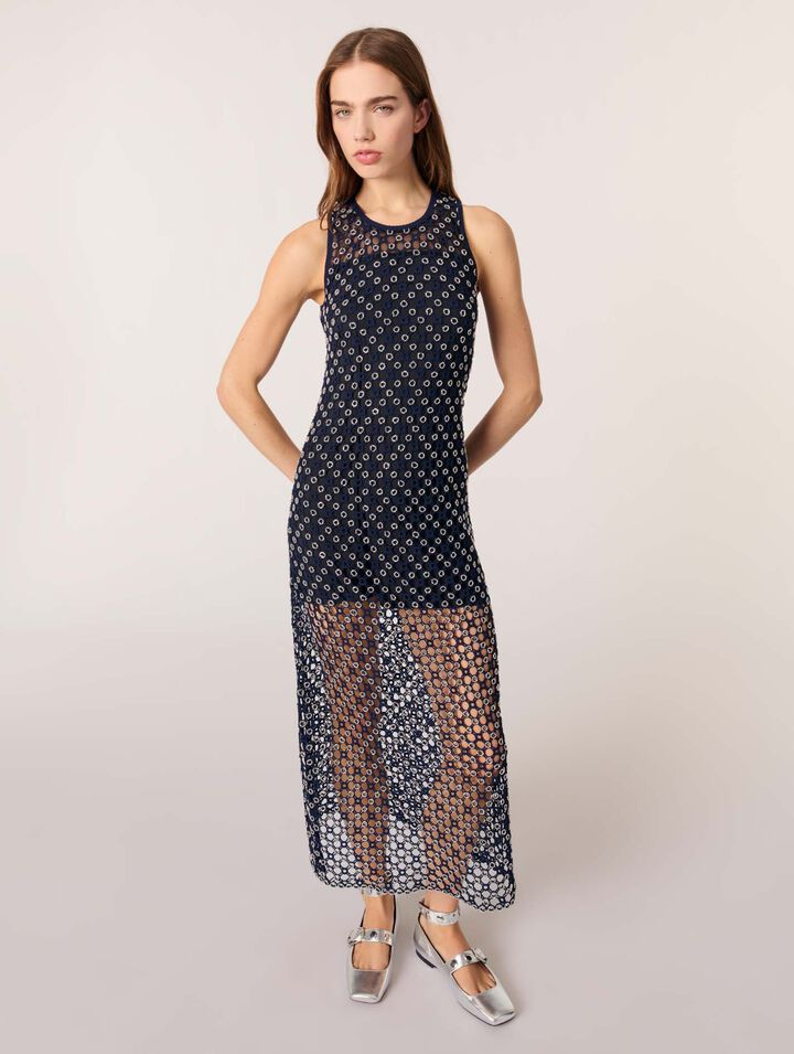 Langes Kleid aus Guipure-Spitze