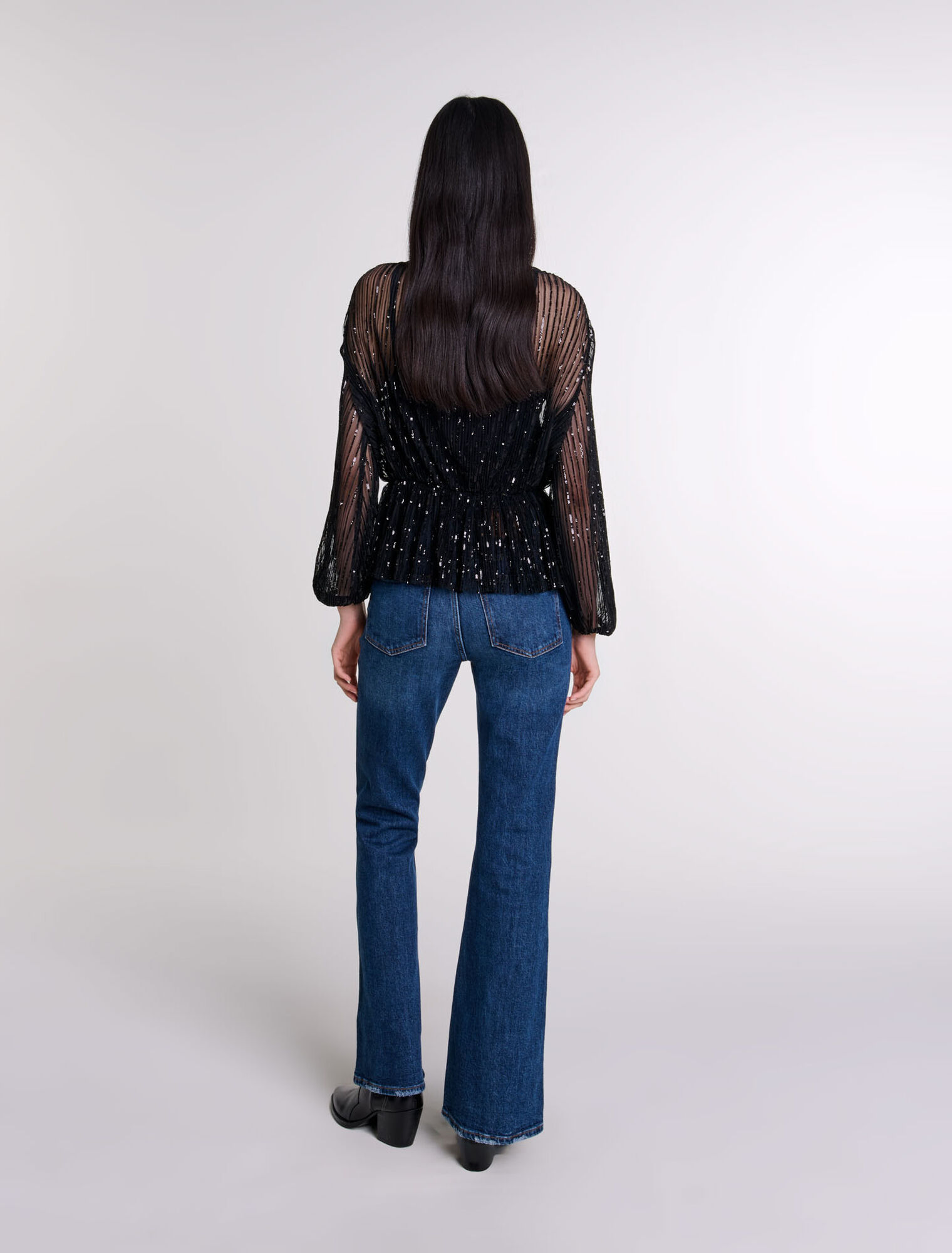 Pailletten-Top mit Gürtel