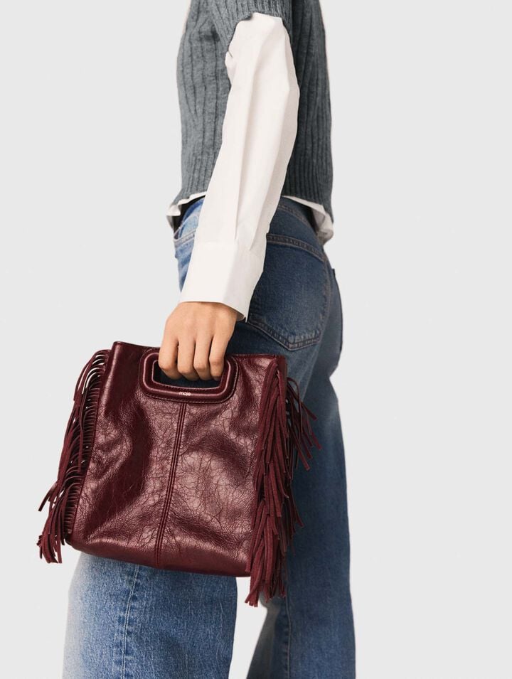 M-Tasche aus Craqulé-Leder