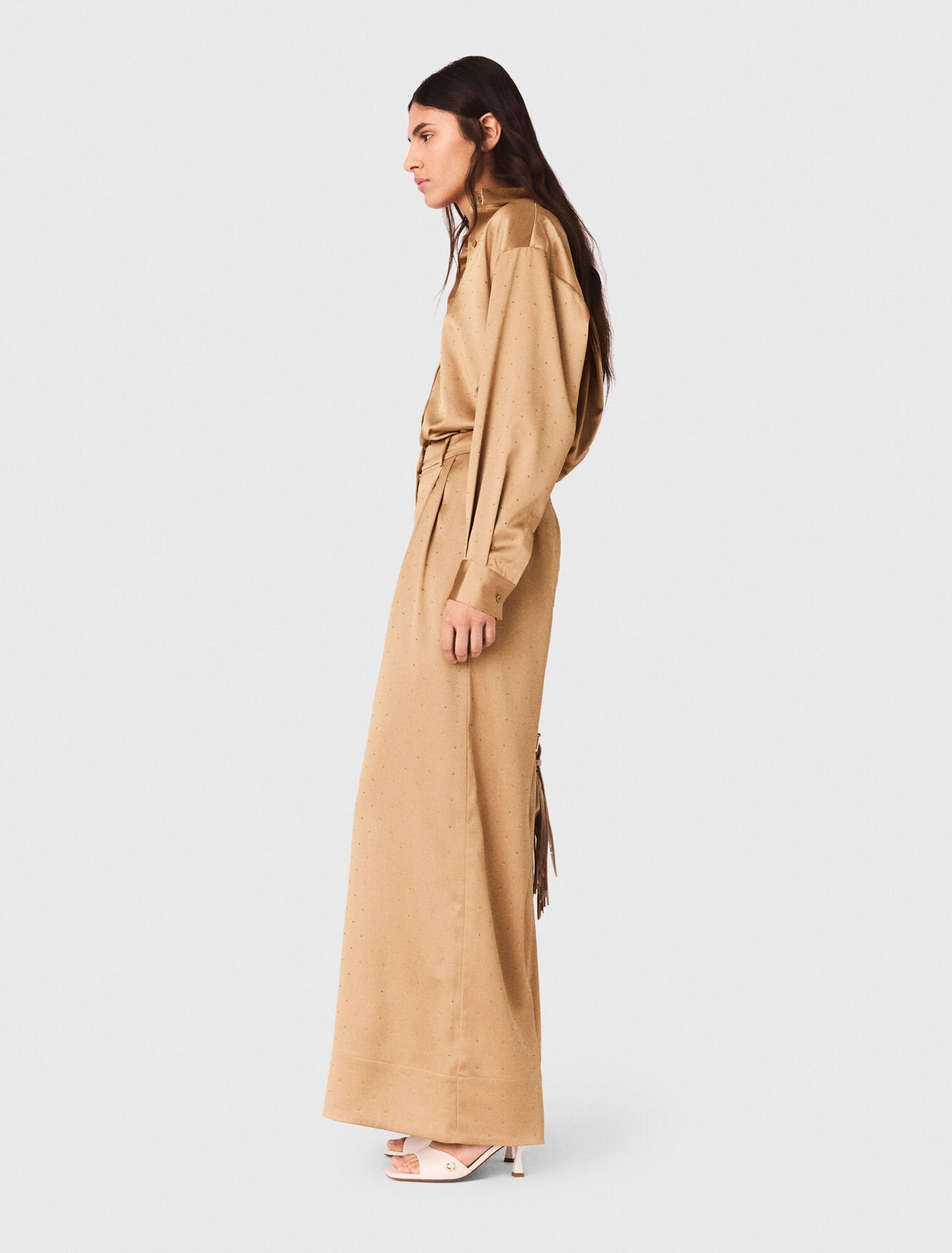 Satinhemd mit Strass