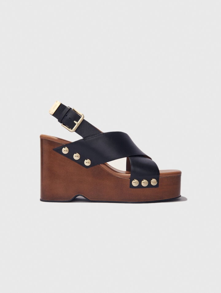 Plateau-Sandalen aus Leder