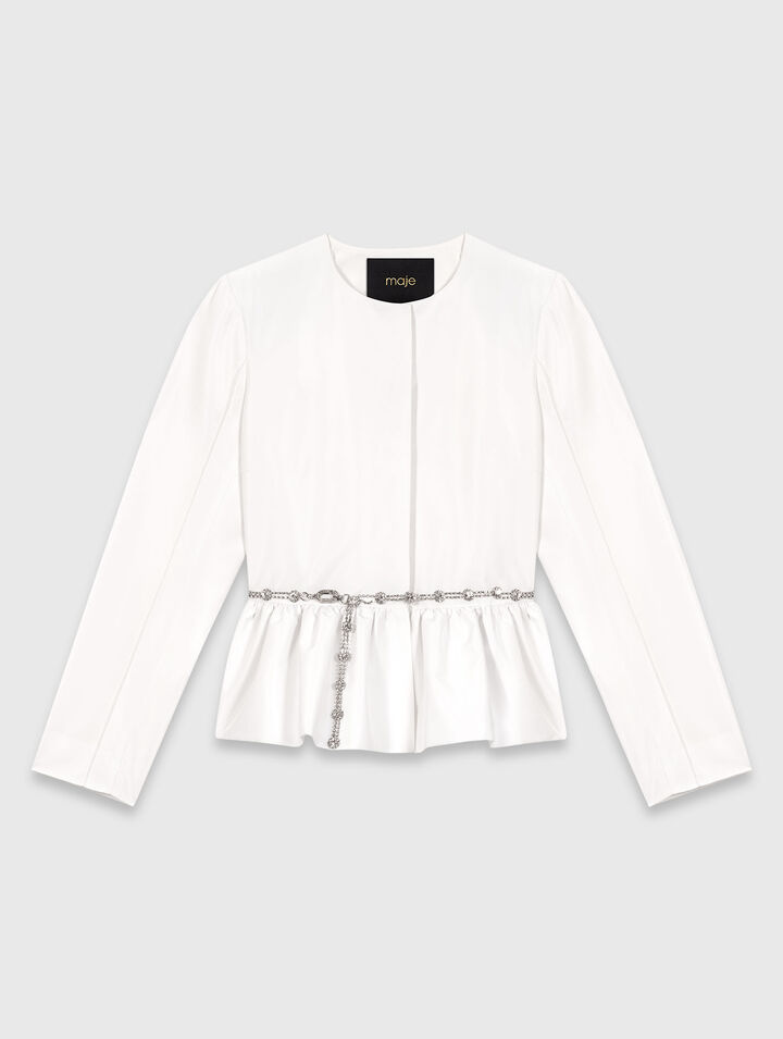 Kurze Jacke mit Schmuckg&uuml;rtel