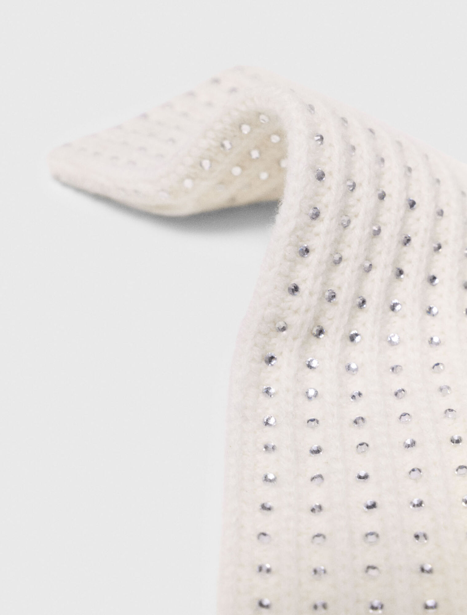 Woll-Halbhandschuhe mit Strass