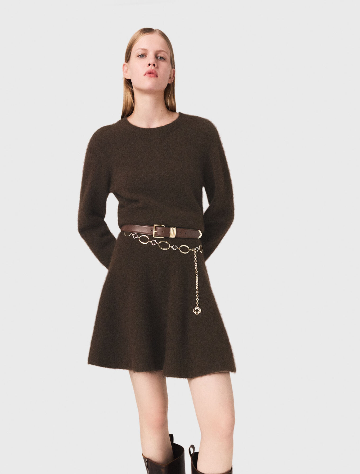 Kurzes Kleid aus Yak-Melange