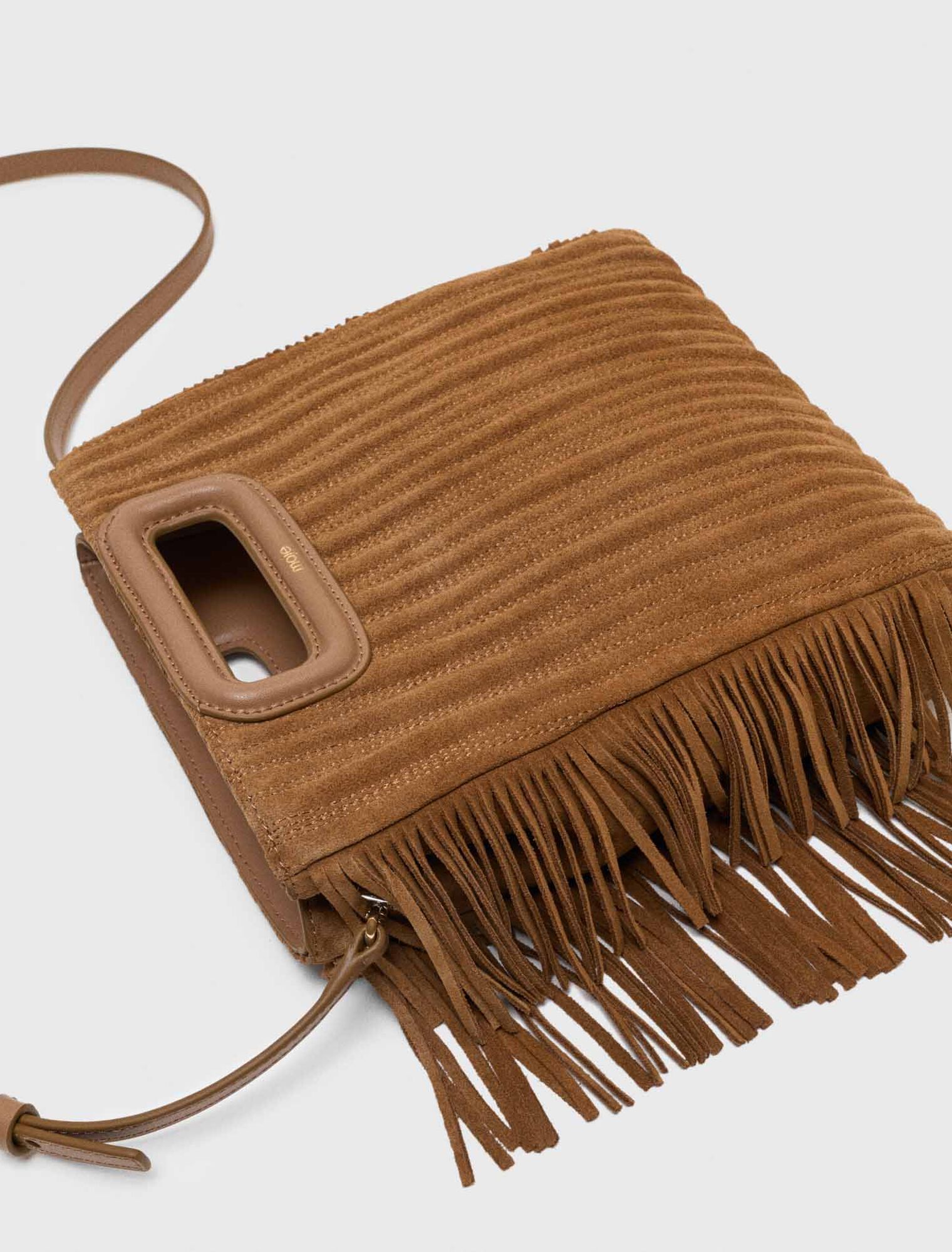 M-Tasche aus gestepptem Wildleder