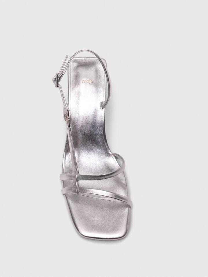 Metallic-Riemchensandale