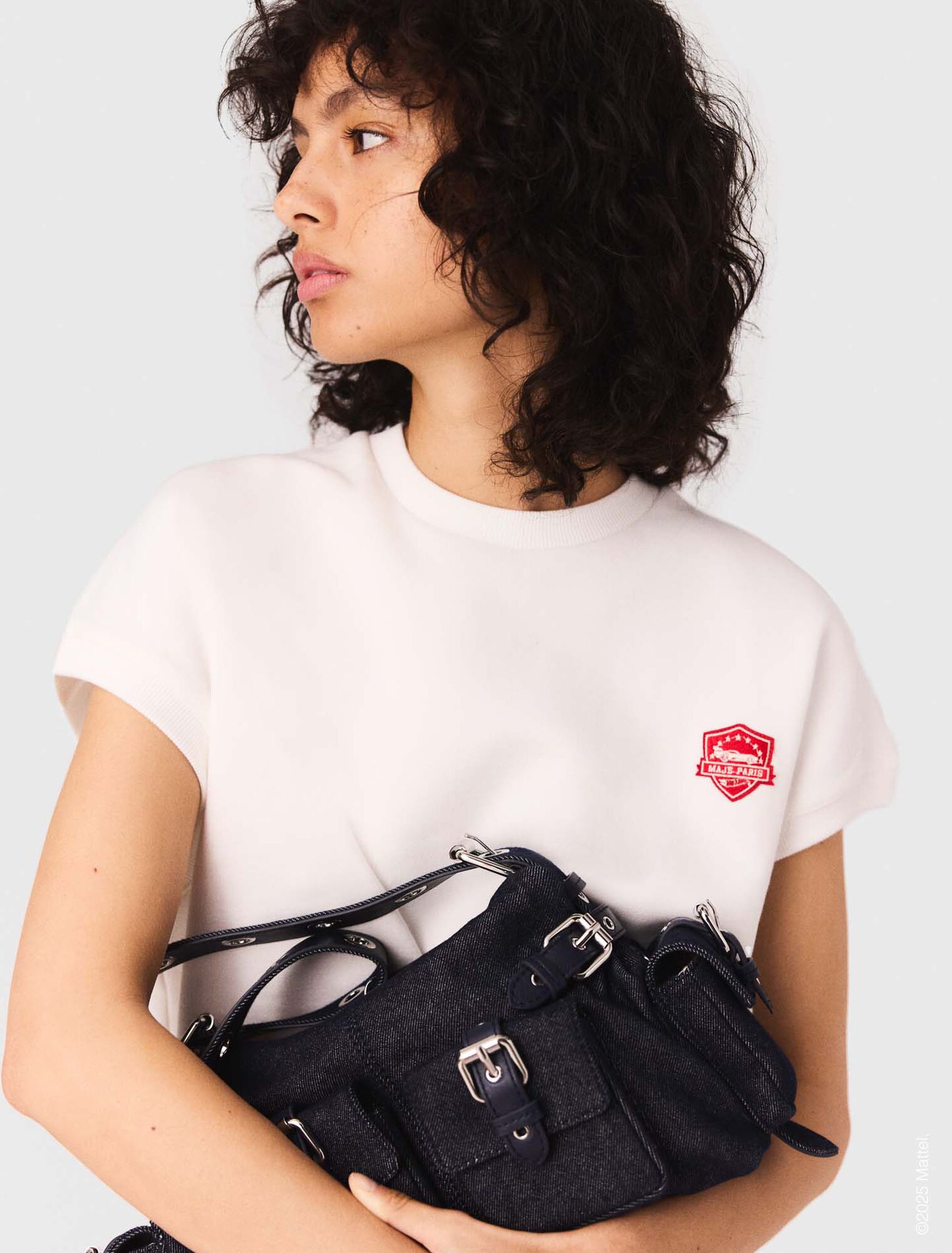 Crop-Sweatshirt mit gesticktem Logo