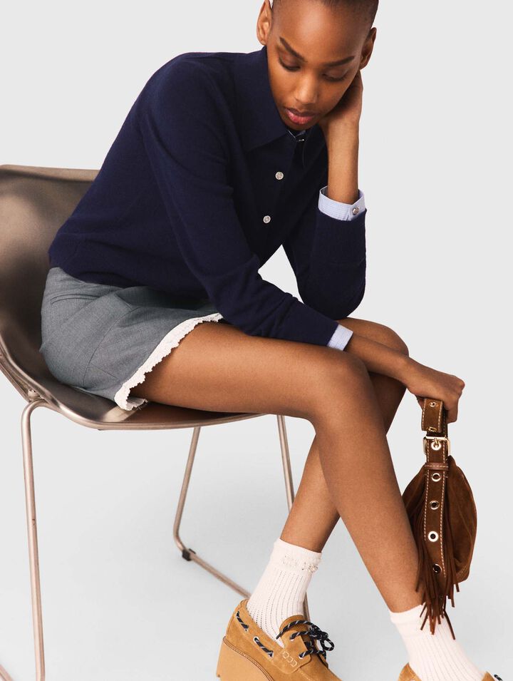 A-Linien-Rock aus Popeline mit Band