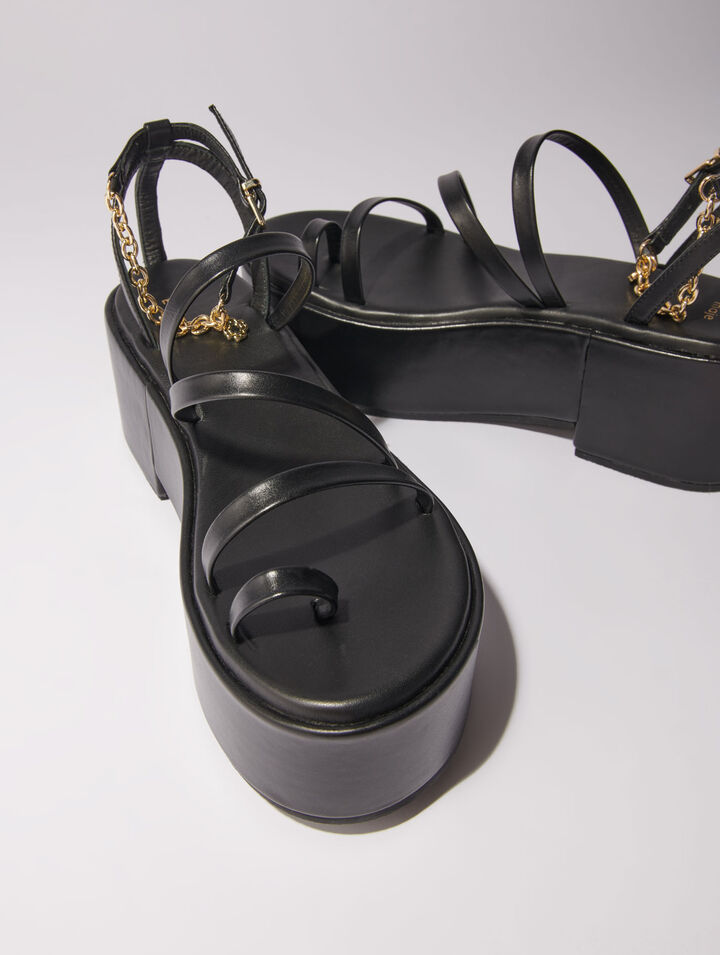 Keilsandalen aus Leder