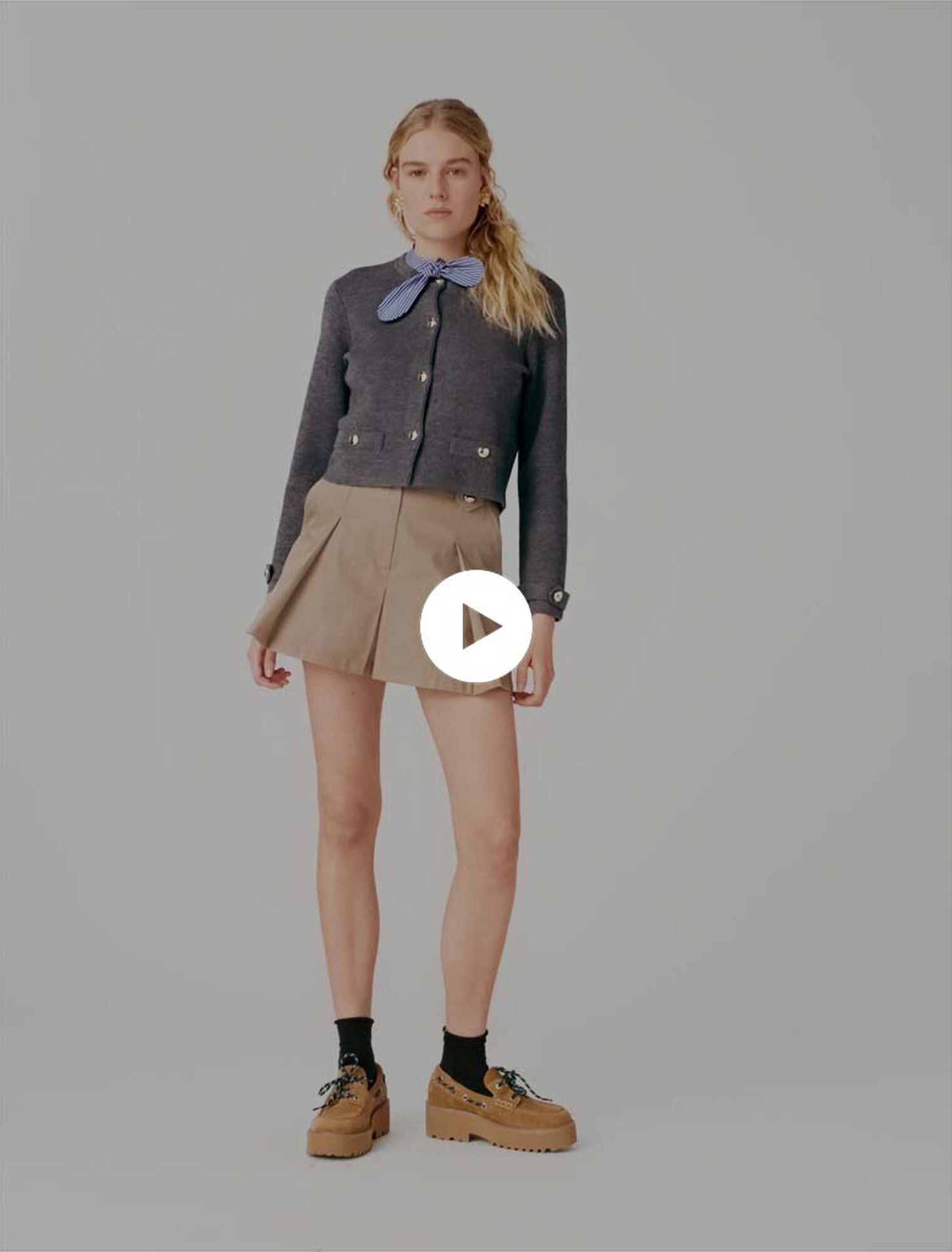 Cardigan mit abnehmbarem Kragen