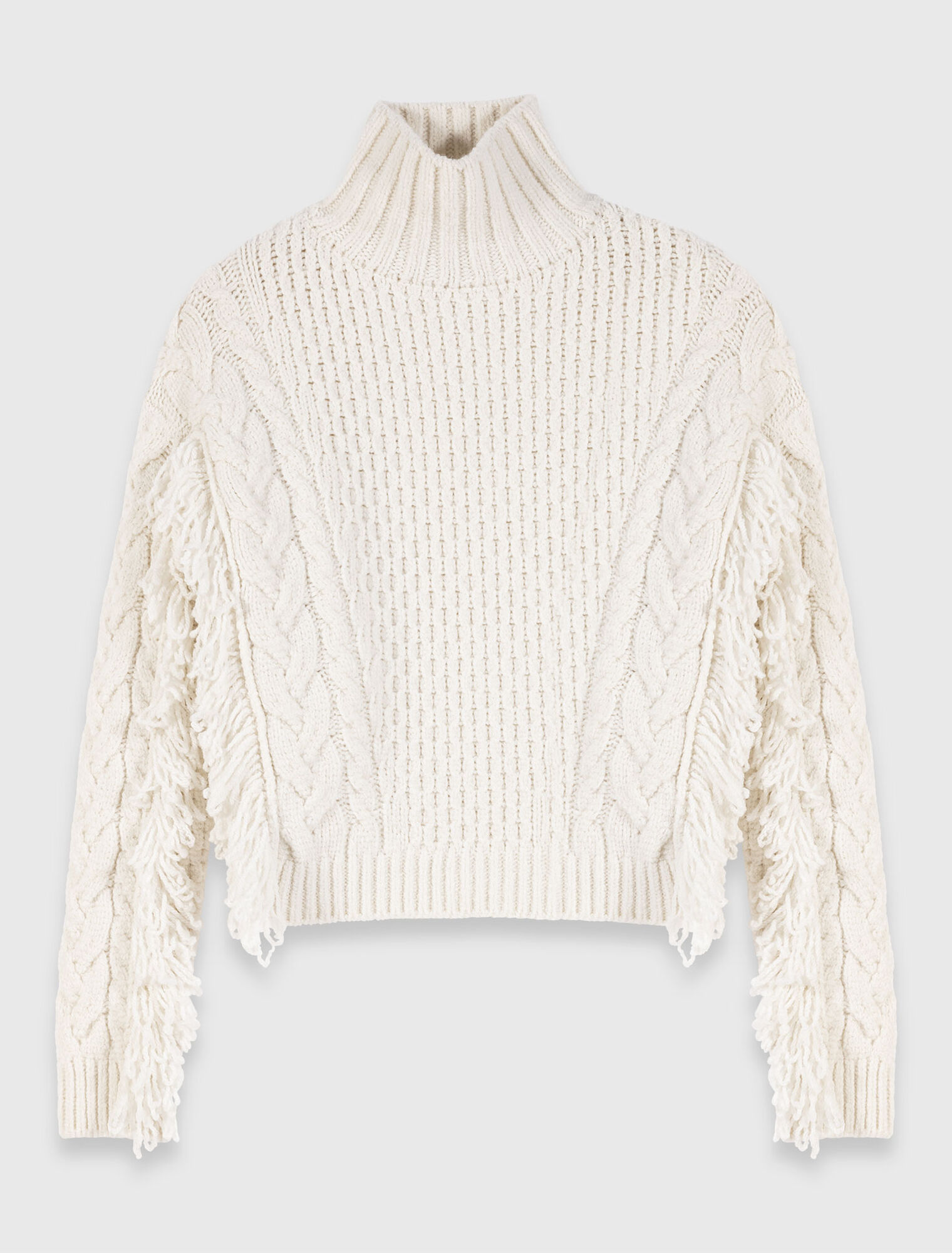 Pullover aus Wollgemisch mit Fransen