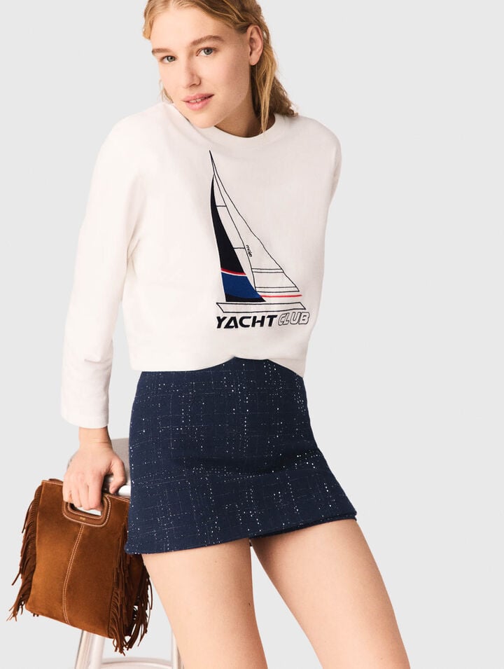 T-Shirt mit Bootsaufdruck