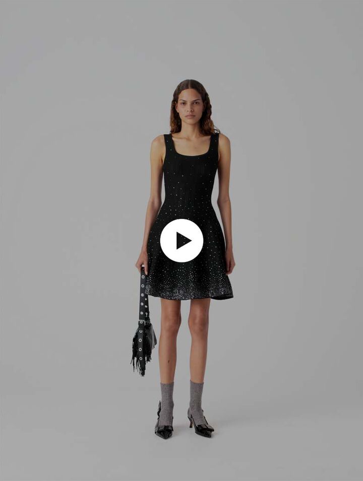 Kurzes Skaterkleid mit Strass