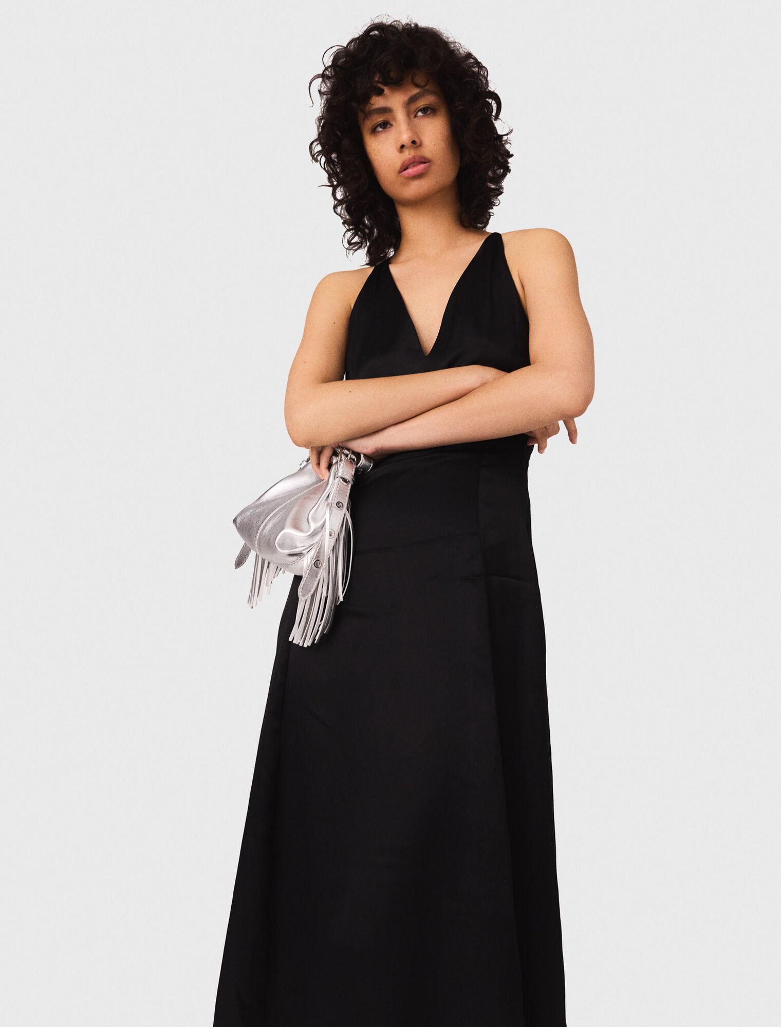 Langes Kleid mit Zopf-Rücken