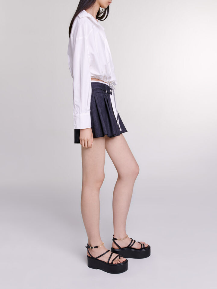 Schwarzer Minirock mit Jeans-Optik
