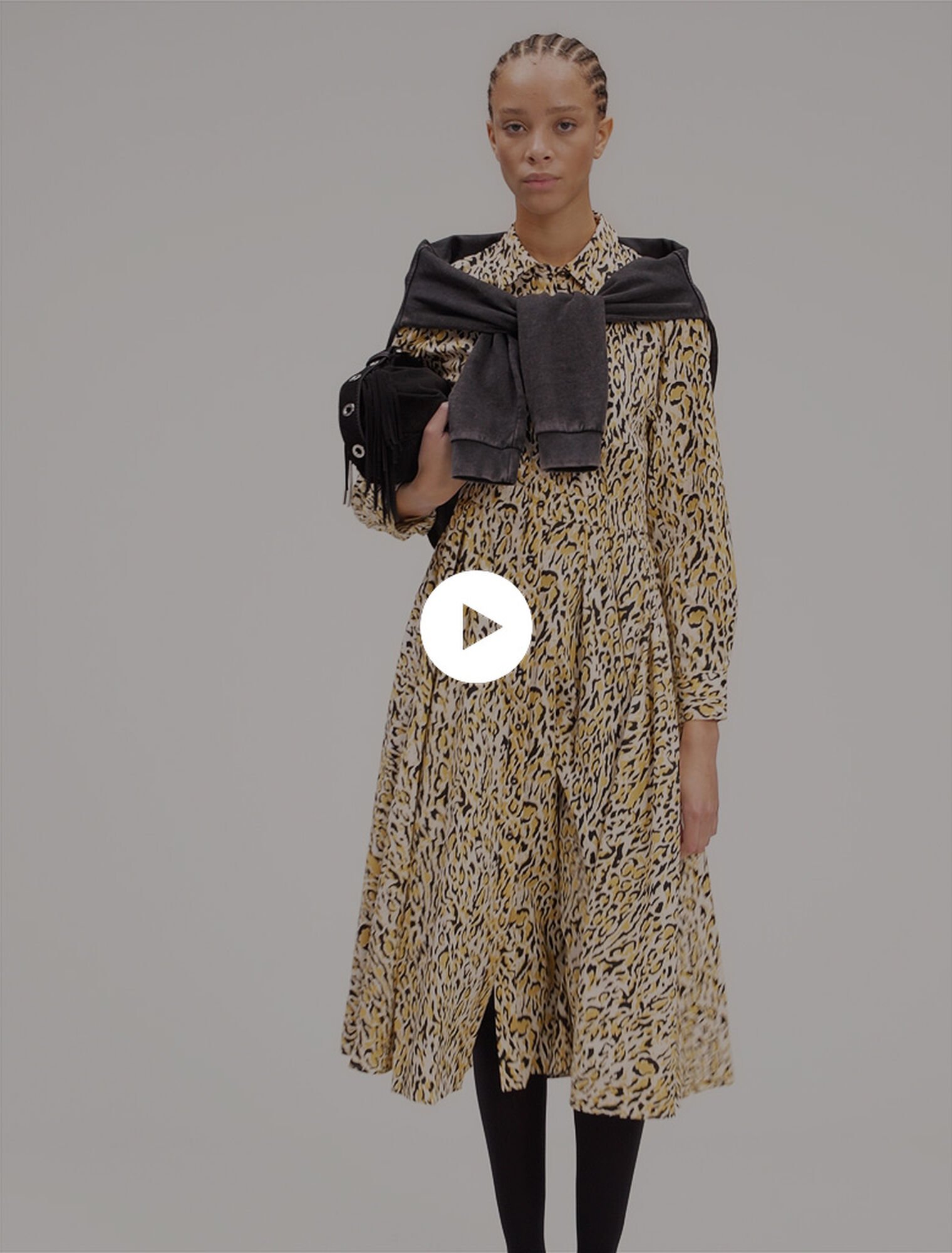 Midi-Kleid mit Leoparden-Print