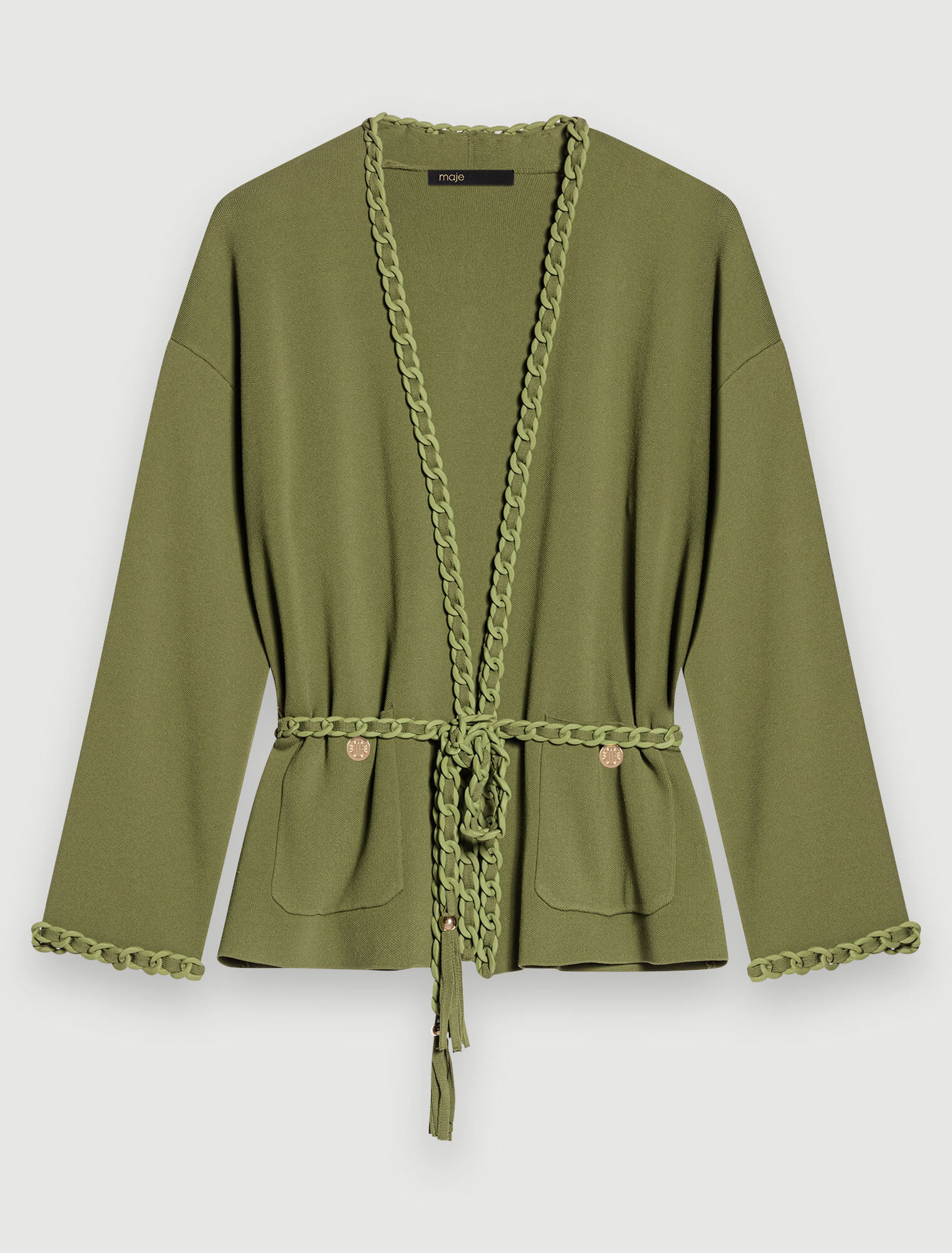 Jacke mit geflochtenen Säumen