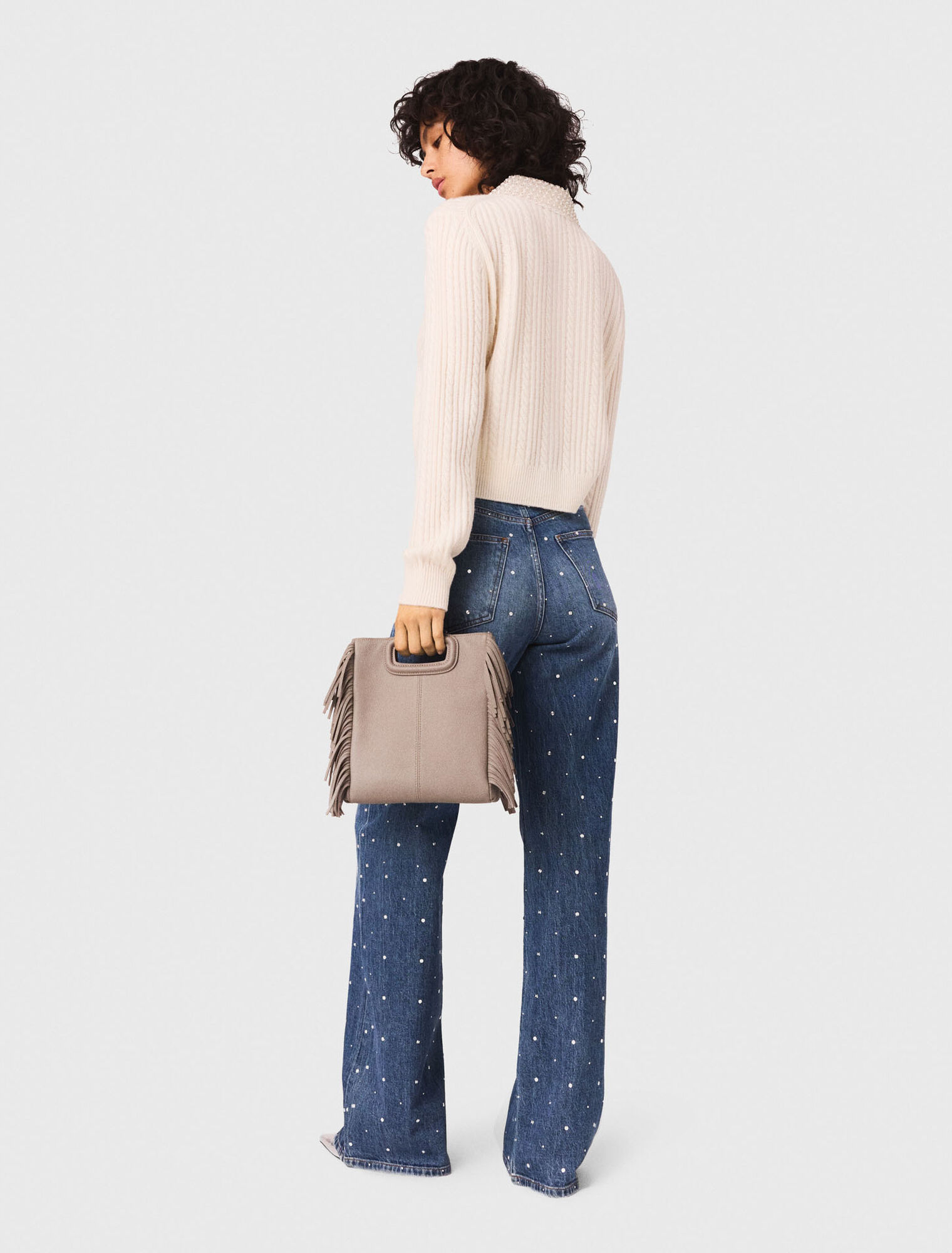 Strickjacke mit abnehmbarem Kragen