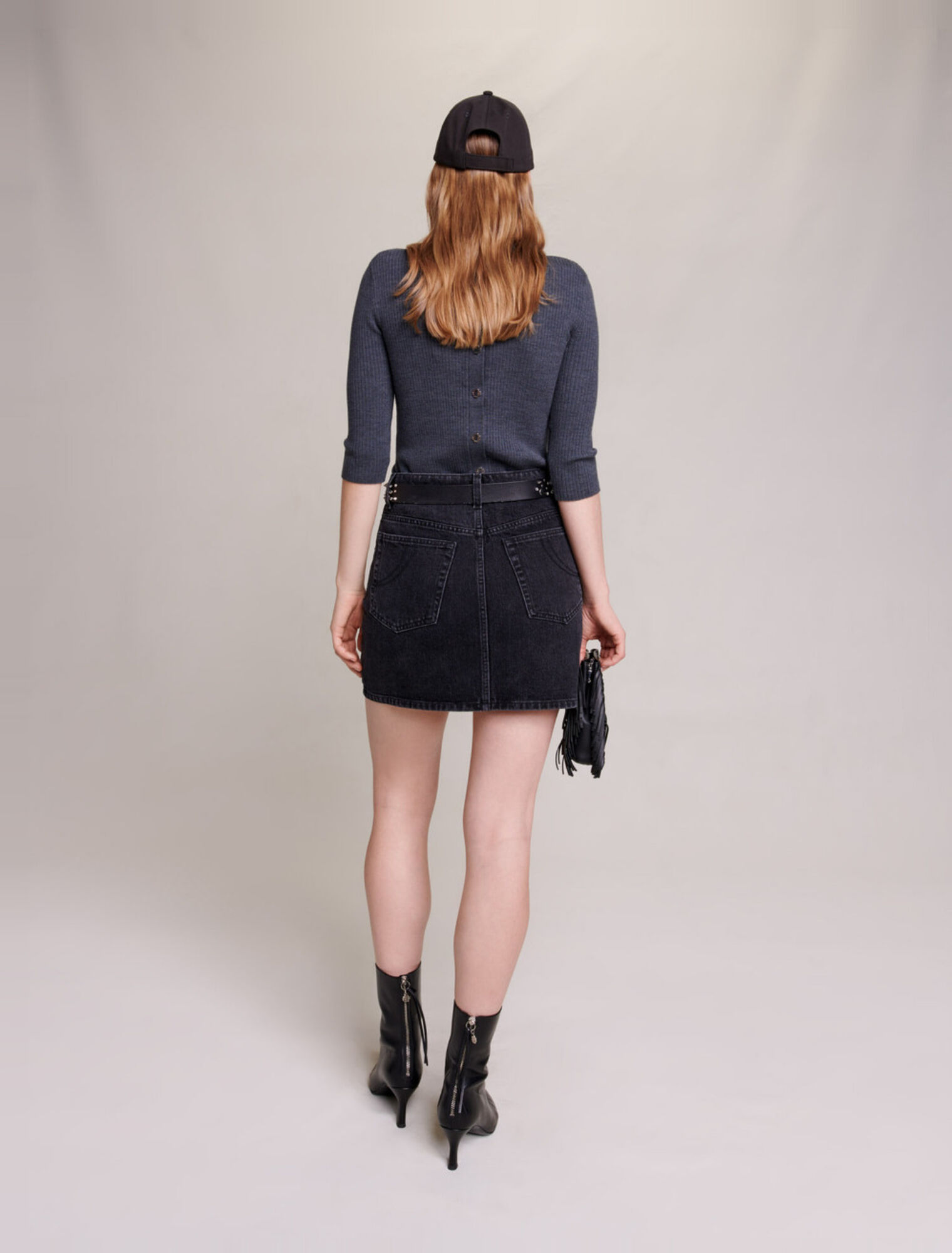 Kurzer Jeansrock mit Strass