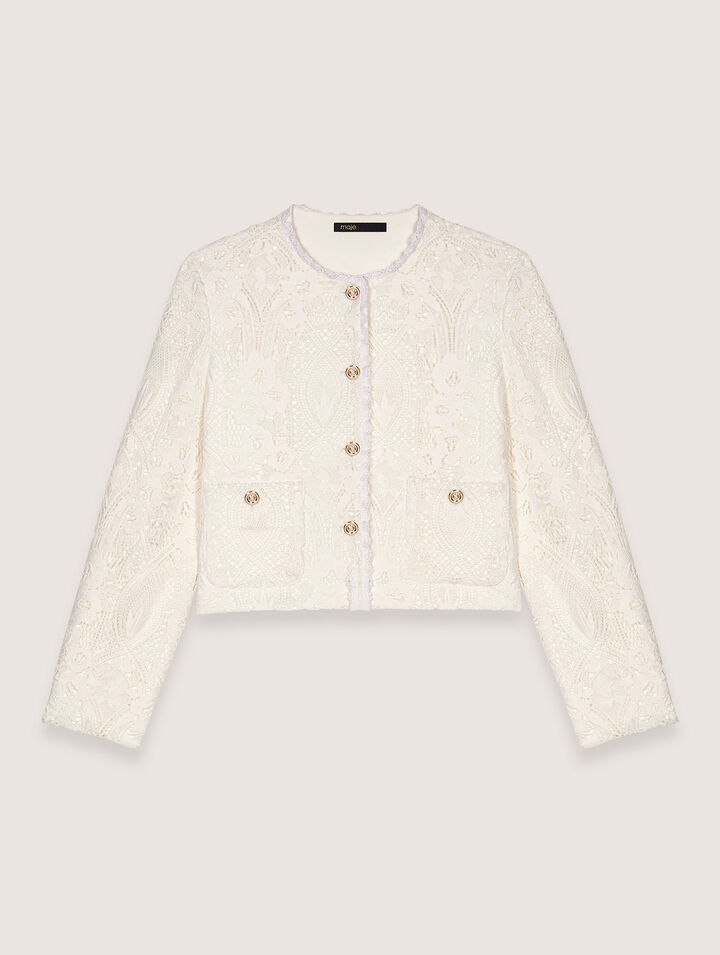 Kurze Guipure-Jacke