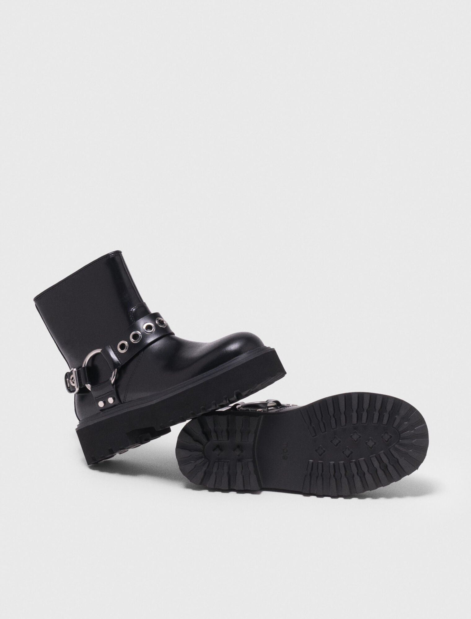 Biker-Stiefeletten aus Leder