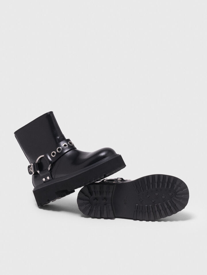 Biker-Stiefeletten aus Leder