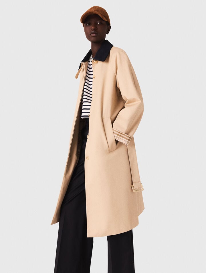 Trenchcoat mit Kontrastärmeln
