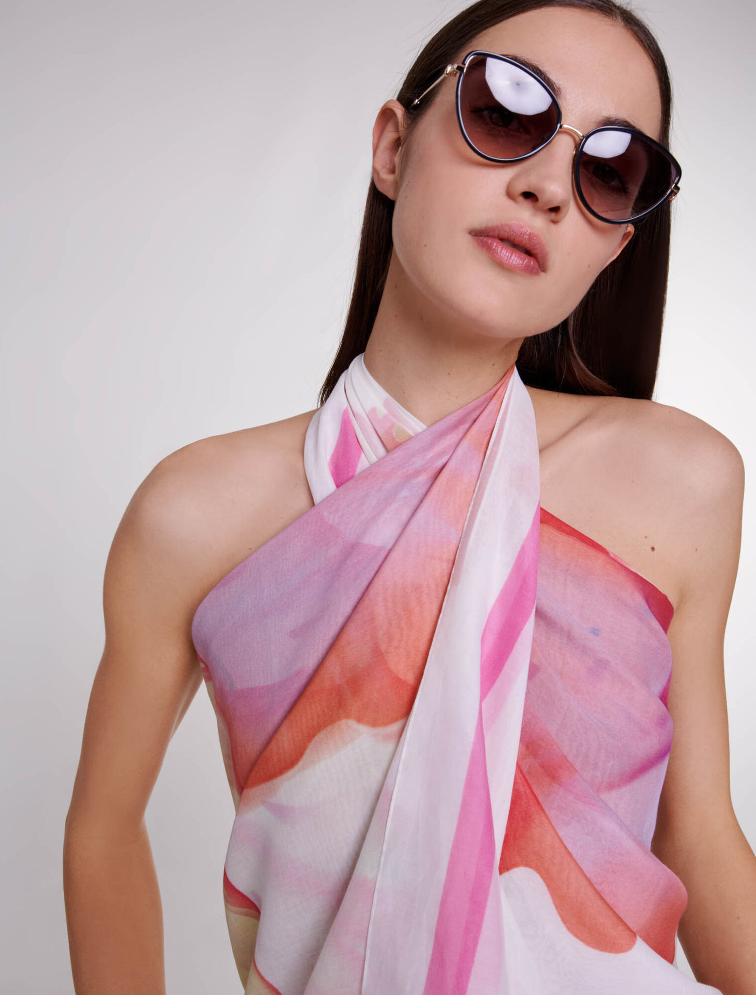 Pareo aus Baumwolle mit Blumenprint