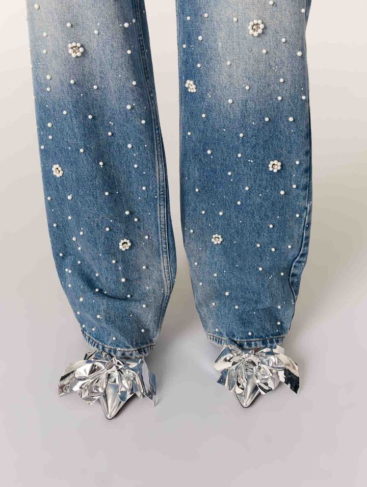 Lederpumps mit Schleifen-Detail