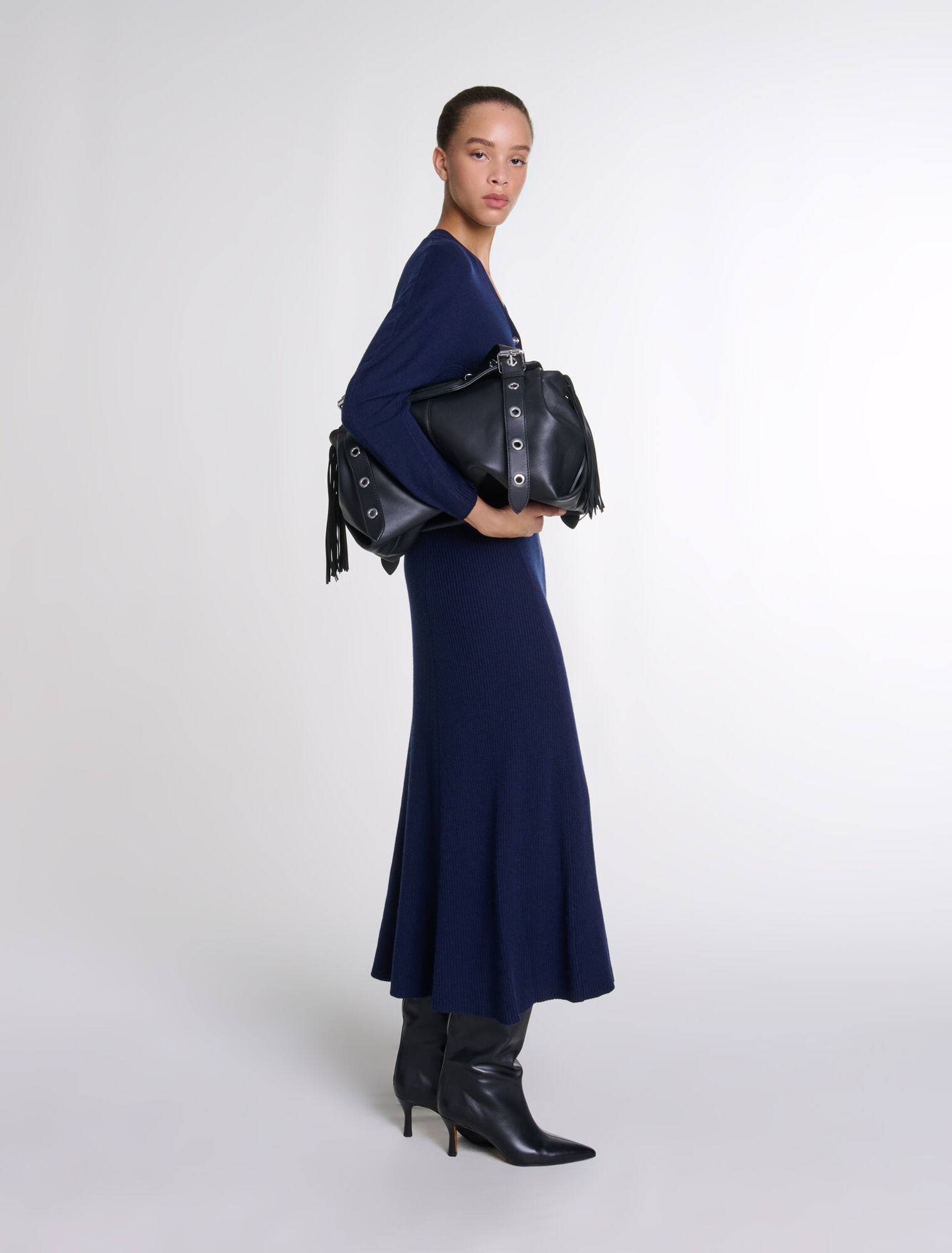 Langes Strickkleid