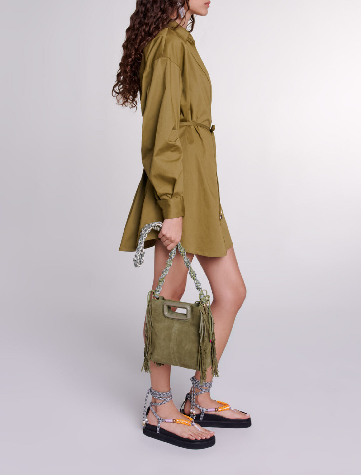 Wickelkleid mit Lochstickerei