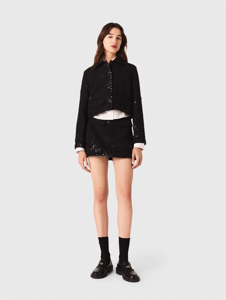 Kurze bestickte Jacke