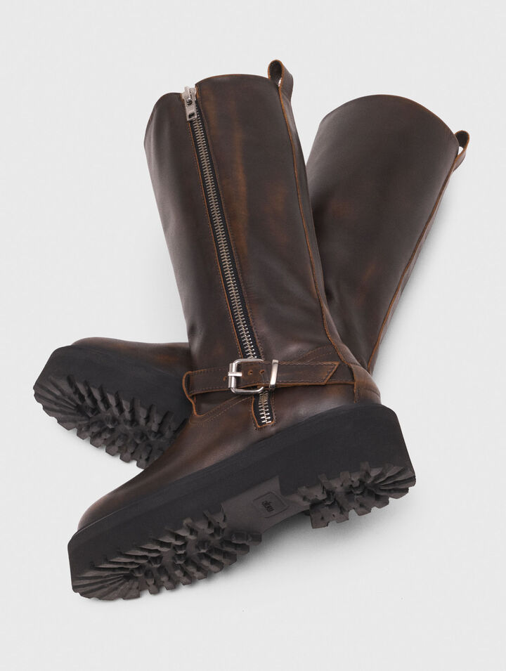 Bikerstiefel aus Leder