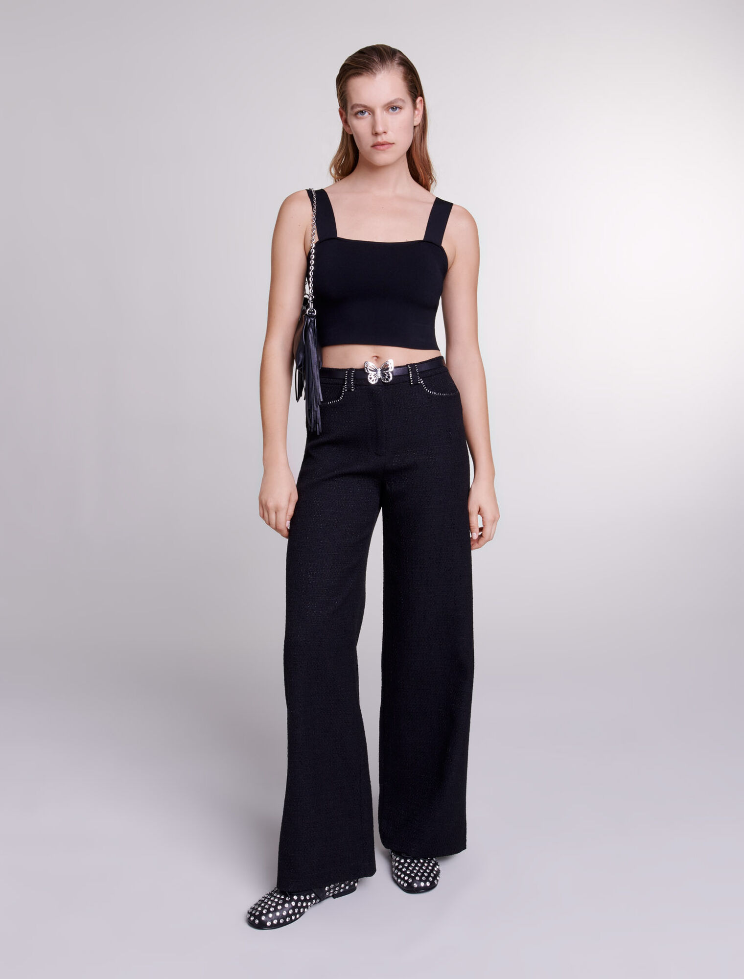 Weite Tweed-Hose