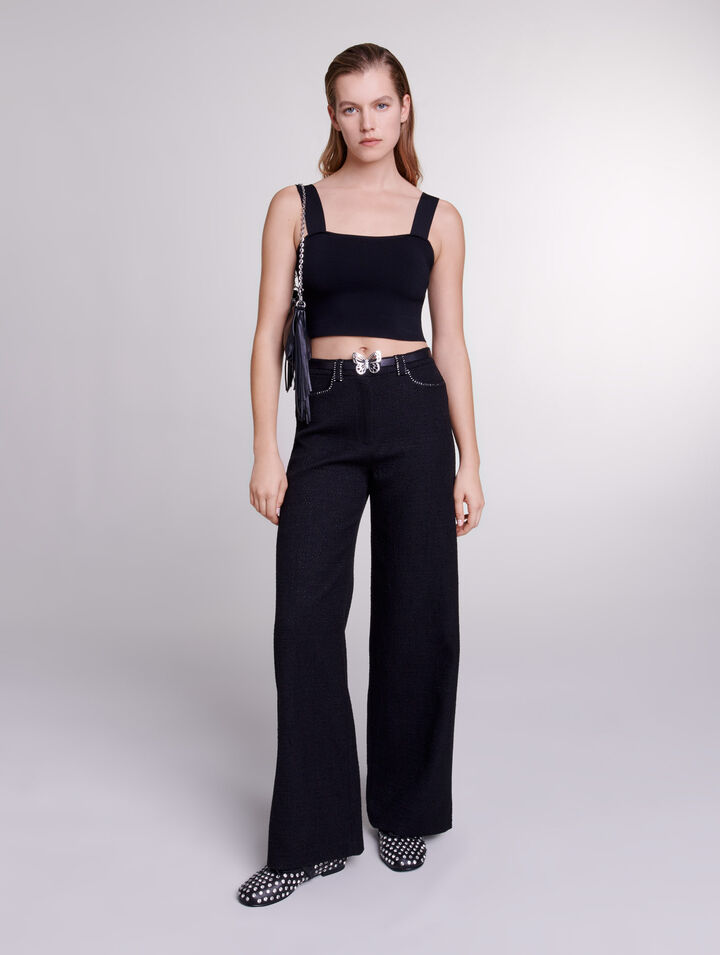 Weite Tweed-Hose