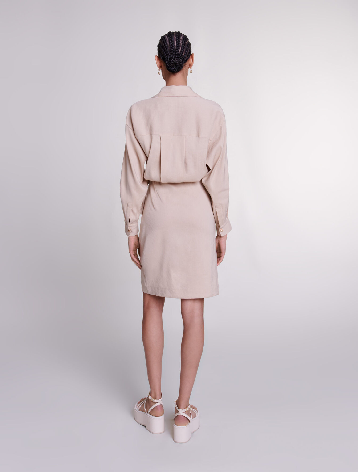 Midi-Kleid aus Leinen