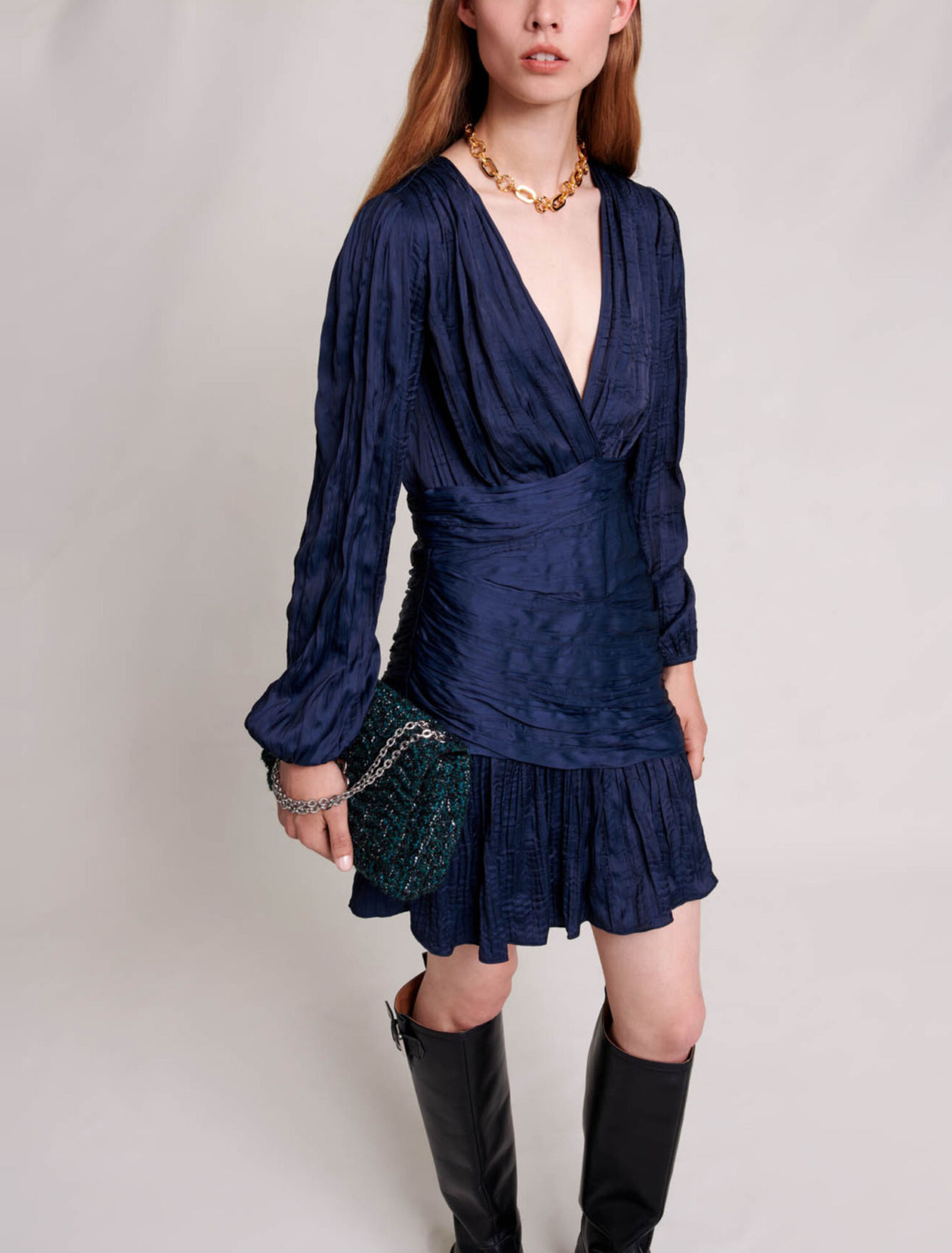kurzes drapiertes Kleid