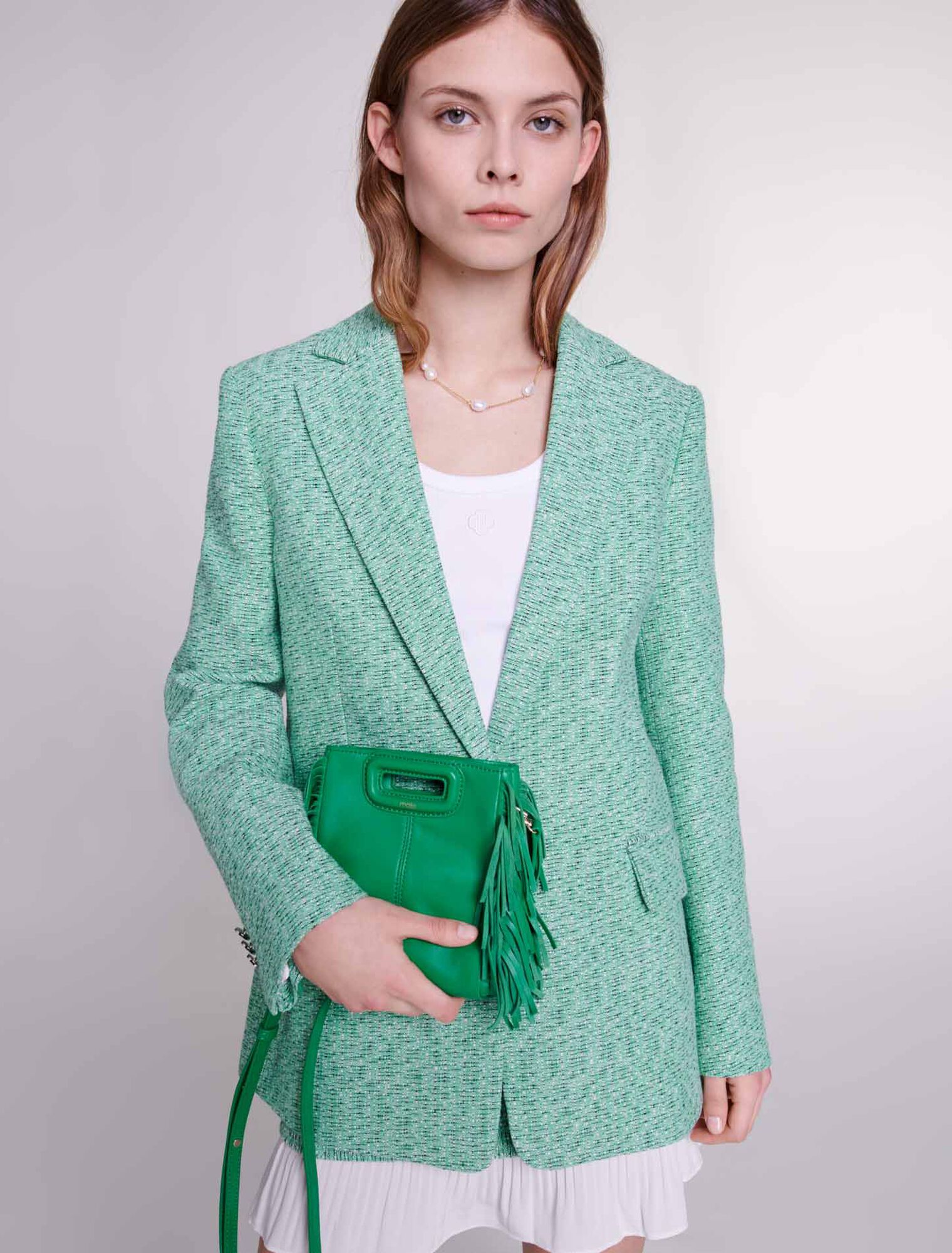 Lederhandtasche mit Kette